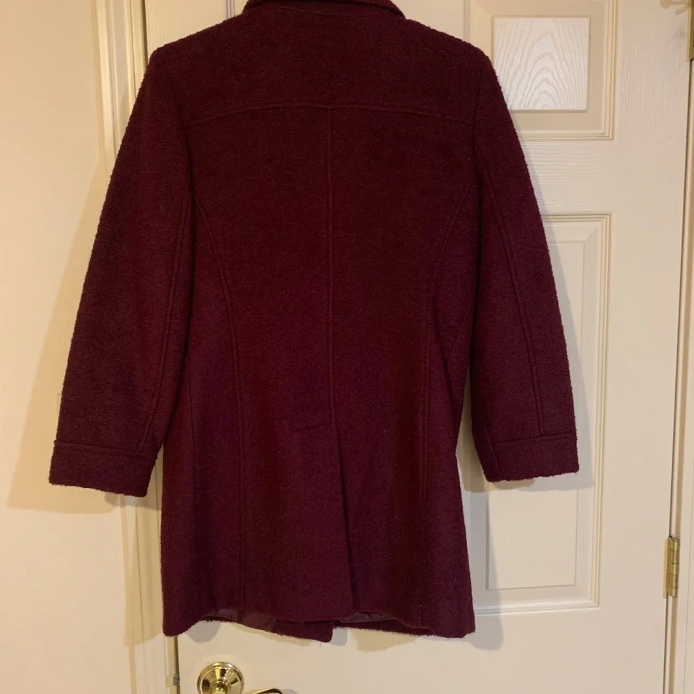 NWOT Michael Kors Burgundy Lined Wool Coat sz 8